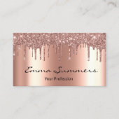 Rose Gold Tropfen Metall Eleganter Glitzer Visitenkarte (Vorderseite)