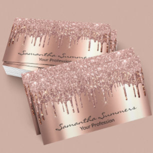 Rose Gold Tropfen Metall Eleganter Glitzer Visitenkarte