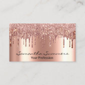 Rose Gold Tropfen Metall Eleganter Glitzer Visitenkarte (Vorderseite)