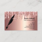 Rose Gold Tropfen Moderner Agent für Notar-Darlehe Visitenkarte (Rückseite)