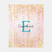 Rose Gold Tropfen Monogram Blanket Fleecedecke (Vorderseite)