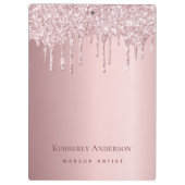 Rose Gold Tropfen Monogramm-Geschäft Klemmbrett (Rückseite)
