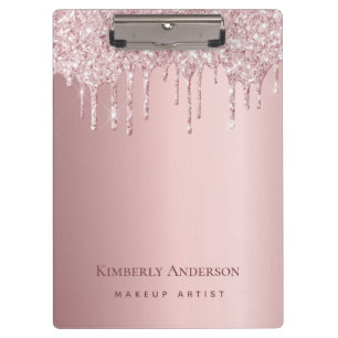 Rose Gold Tropfen Monogramm-Geschäft Klemmbrett