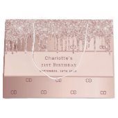 Rose Gold Tropfen Monogramm Muster Große Geschenktüte (Vorderseite)