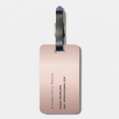 Rose Gold Tropfen Monogramm Name Gepäckanhänger (Rückseite vertikal)