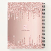 Rose Gold Tropfen Monogramm Notizblock (Rückseite)