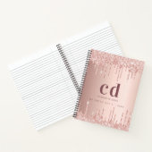 Rose Gold Tropfen Monogramm Notizblock (Innenseite)
