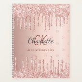 Rose Gold Tropfen Monogramm-Skript Planer (Vorderseite)