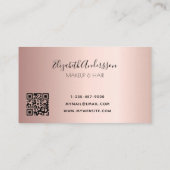 Rose Gold Tropfen QR-Code-Skript Visitenkarte (Rückseite)