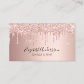 Rose Gold Tropfen QR-Code-Skript Visitenkarte (Vorderseite)