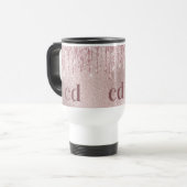 Rose Gold Tropfen Rosa benutzerdefinierte Monogram Reisebecher (Vorderseite Links)