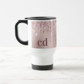 Rose Gold Tropfen Rosa benutzerdefinierte Monogram Reisebecher (Links)