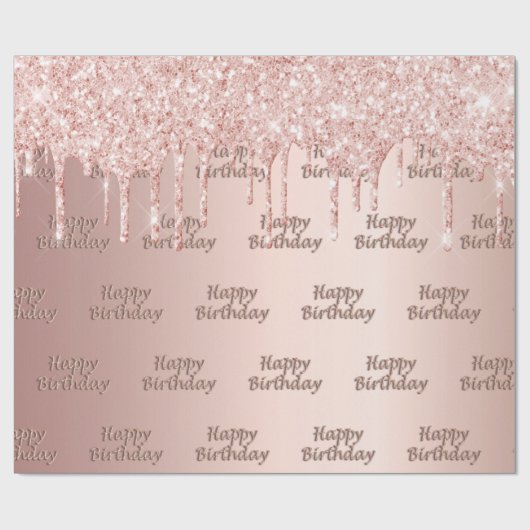 Rose Gold Tropfen Rosa Geschenkpapier (Flach)