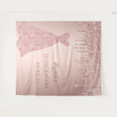 Rose Gold Tropfen rosa Kleid Quinceanera Wandteppich (Vorderseite (Horizontal))