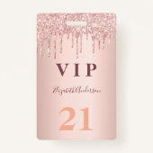 Rose Gold Tropfen Rosa Vip Ausweis (Vorderseite)