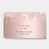 Rose Gold Tropfen Rosa Vip Ausweis (Rückseite)