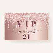 Rose Gold Tropfen Rosa Vip Ausweis (Vorderseite)