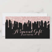 Rose Gold Tropfen Salon Wellness-Center Geschenkgu (Vorderseite)