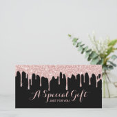 Rose Gold Tropfen Salon Wellness-Center Geschenkgu (Stehend Vorderseite)