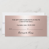 Rose Gold Tropfen Salon Wellness-Center Geschenkgu (Rückseite)