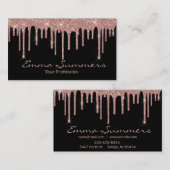 Rose Gold Tropfen Schwarz Elegante einzigartige Cu Visitenkarte (Vorne/Hinten)