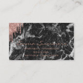 Rose Gold Tropfen Schwarzes Marmor Glitzer anpasse Visitenkarte (Rückseite)