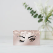 Rose Gold Tropfen Sparkle Lashes Visitenkarte (Stehend Vorderseite)