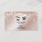 Rose Gold Tropfen Sparkle Lashes Visitenkarte (Rückseite)