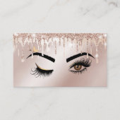 Rose Gold Tropfen Sparkle Lashes Visitenkarte (Vorderseite)