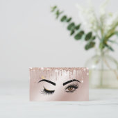 Rose Gold Tropfen Sparkle Lashes Visitenkarte (Stehend Vorderseite)