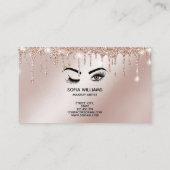 Rose Gold Tropfen Sparkle Lashes Visitenkarte (Rückseite)