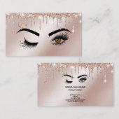 Rose Gold Tropfen Sparkle Lashes Visitenkarte (Vorne/Hinten)