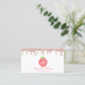 Rose Gold Tropfen Strawberry Business Card Visitenkarte (Stehend Vorderseite)