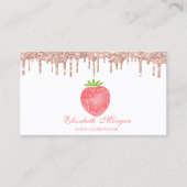 Rose Gold Tropfen Strawberry Business Card Visitenkarte (Vorderseite)