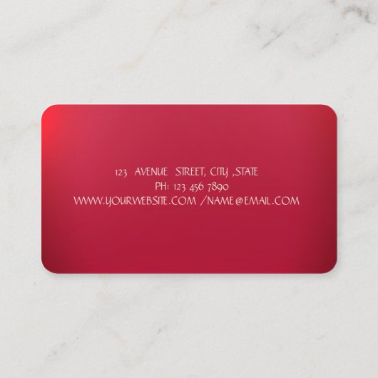 Rose Gold Tropfen Strawberry Red Visitenkarte (Rückseite)