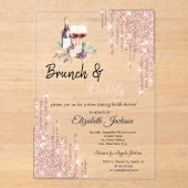 Rose Gold Tropfen Weintrauben Brautparty Acryleinladungen (Vorderseite)