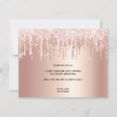 Rose Gold Tropfen werden Sie meine Blume Mädchen? Einladung (Rückseite)