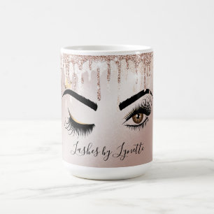 Rose Gold Tropfen wink Augen lange Leinen Kaffeetasse
