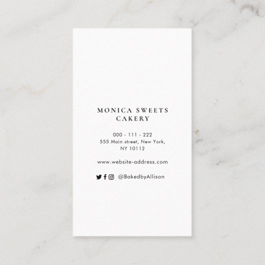 Rose Gold Tropfen Zollkuchen Visitenkarte (Rückseite)