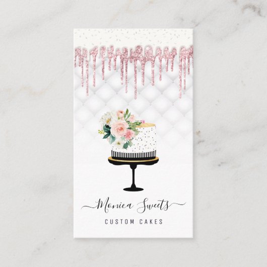 Rose Gold Tropfen Zollkuchen Visitenkarte (Vorderseite)