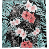Rose Gold Tropical Botanical Island Paradies Chic Duschvorhang (Vorderseite)