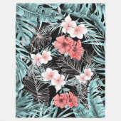 Rose Gold Tropical Botanical Island Paradies Chic Fleecedecke (Vorderseite)