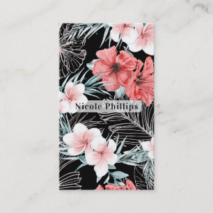 Rose Gold Tropical Botanical Island Paradies Chic Visitenkarte
