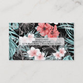 Rose Gold Tropical Botanical Island Paradies Chic Visitenkarte (Rückseite)