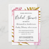Rose Gold Tropical Floral Bridal Dusche Einladung (Vorne/Hinten)