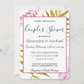 Rose Gold Tropical Floral Couple Dusche Einladung (Vorderseite)