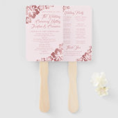 Rose Gold Tropical Hibiskus Blume Hochzeitsprogram Fächer (Vorne und Hinten)