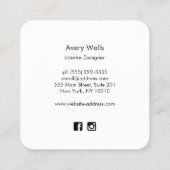 Rose Gold Tropical Leaf Design Quadratische Visitenkarte (Rückseite)