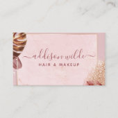 Rose Gold Tropical Palm Blätter Botanischer Glitze Visitenkarte (Vorderseite)