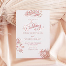 Rose Gold Tropical Palm Blätter Hochzeit